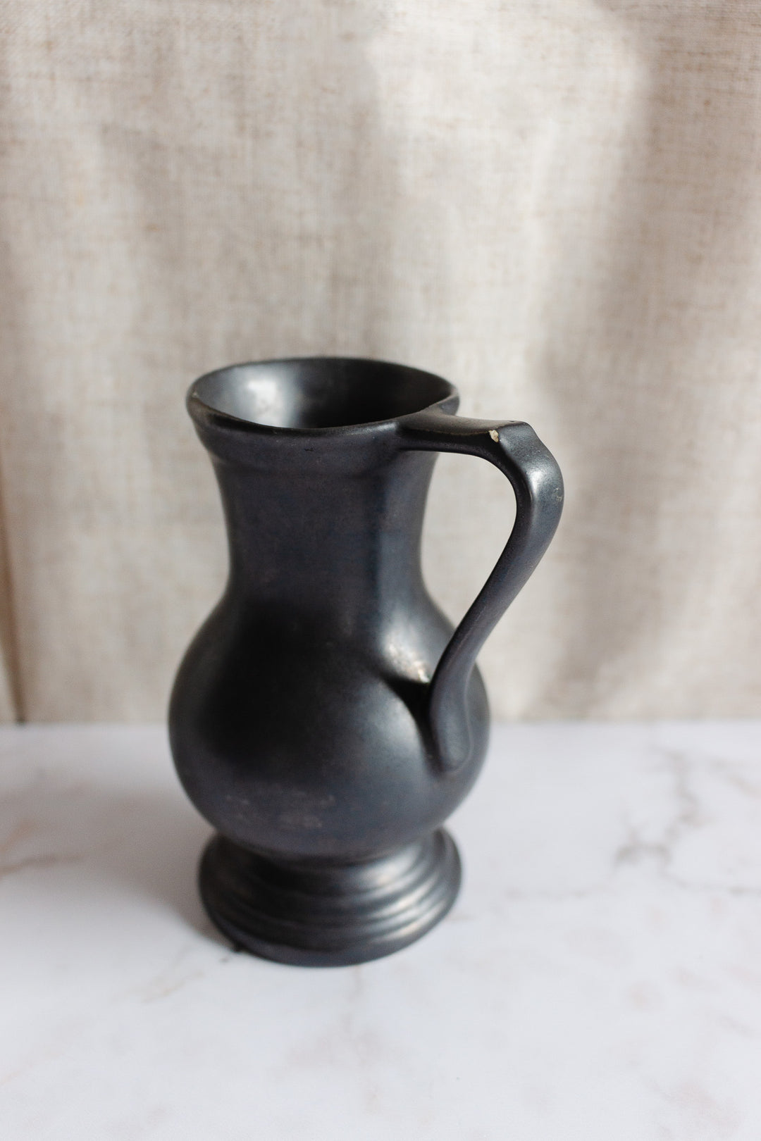 vintage German metallic finish black vase