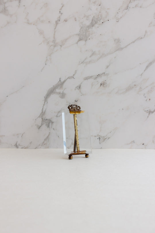 vintage french ormolu and beveled glass floating frame