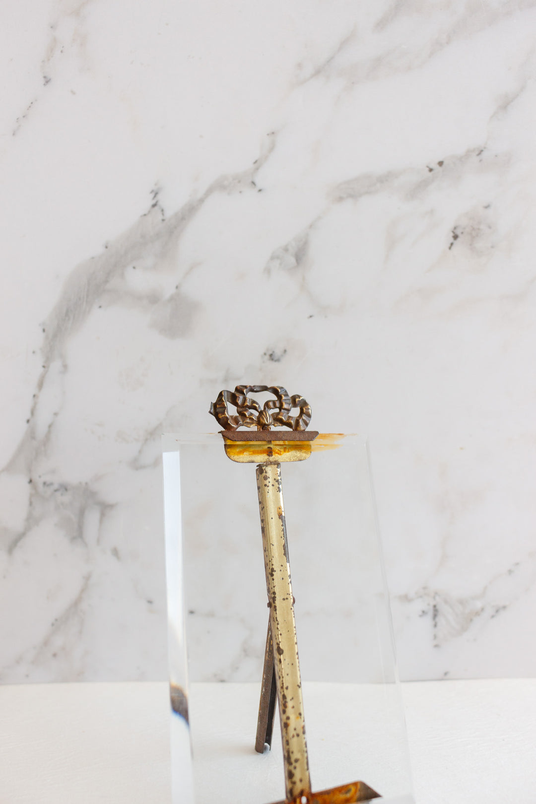 vintage french ormolu and beveled glass floating frame