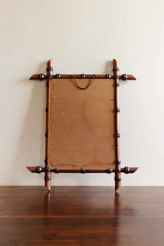 large 1930s french faux bamboo mirror