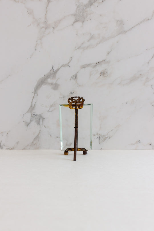 vintage french ormolu and beveled glass floating frame