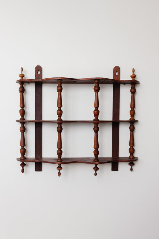 antique french wall mounted spindle shelf