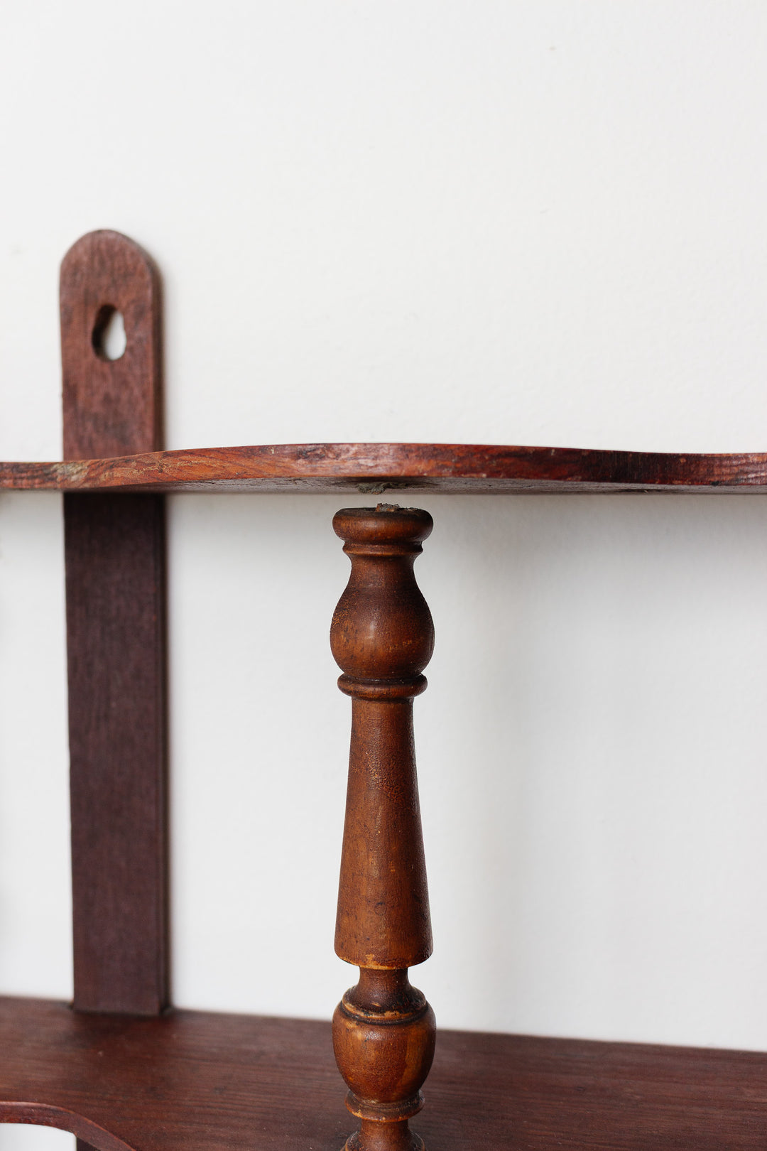 antique french wall mounted spindle shelf