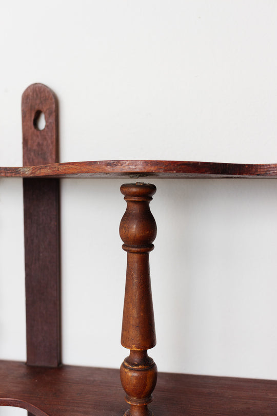 antique french wall mounted spindle shelf