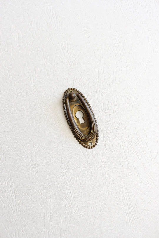 pair of antique french keyhole escutcheons