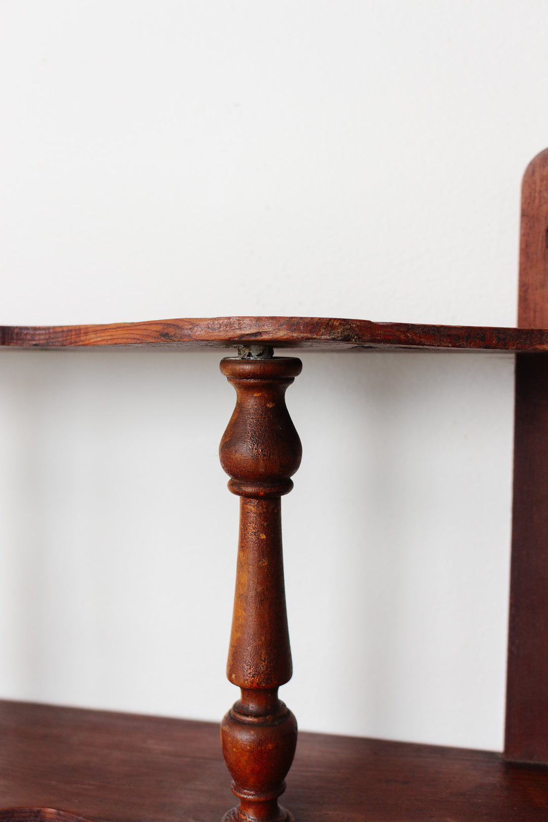 antique french wall mounted spindle shelf