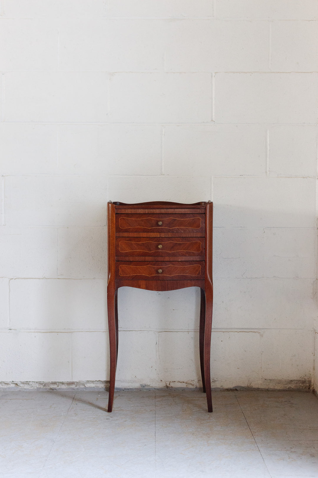 antique french cabriole leg nightstand