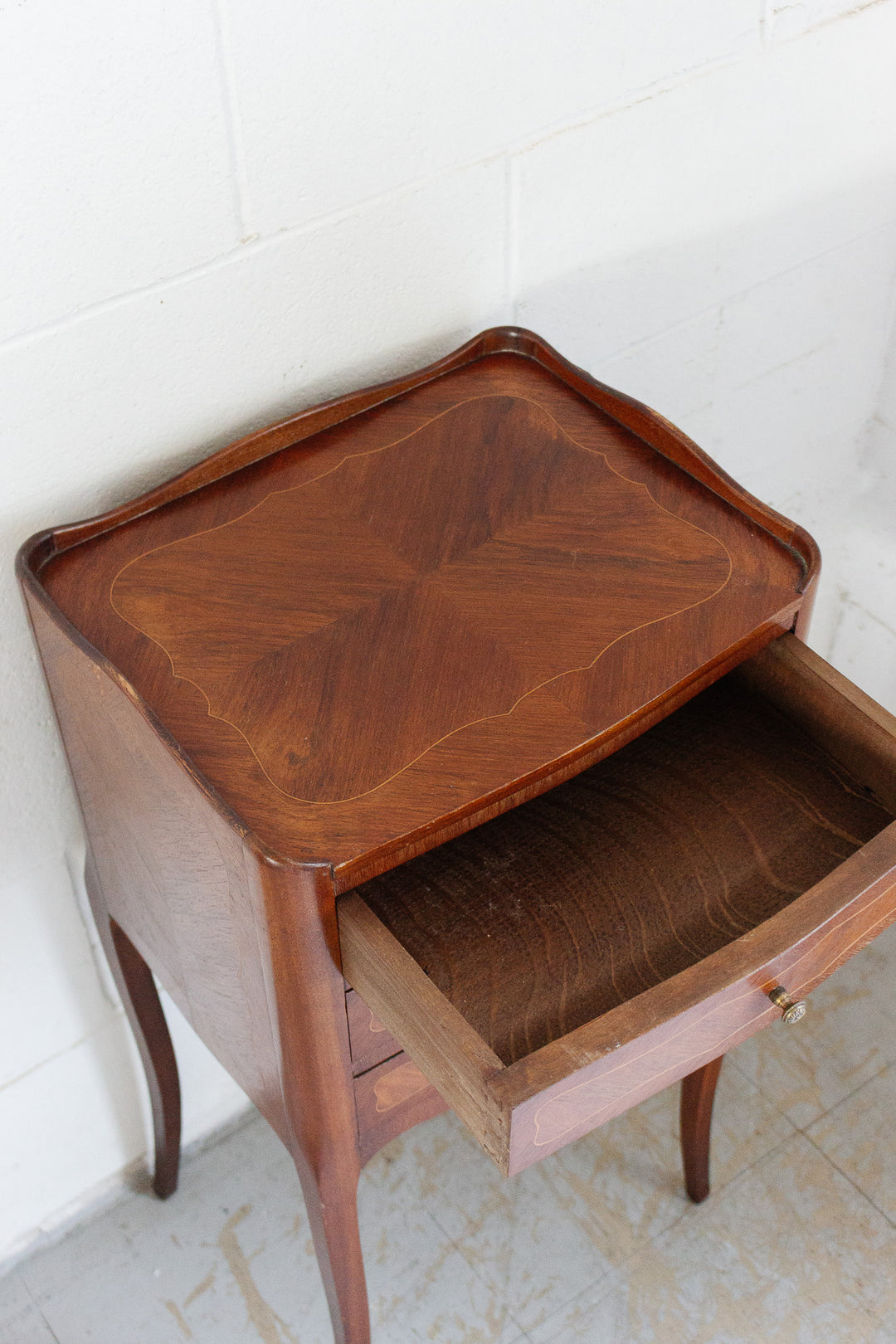 antique french cabriole leg nightstand