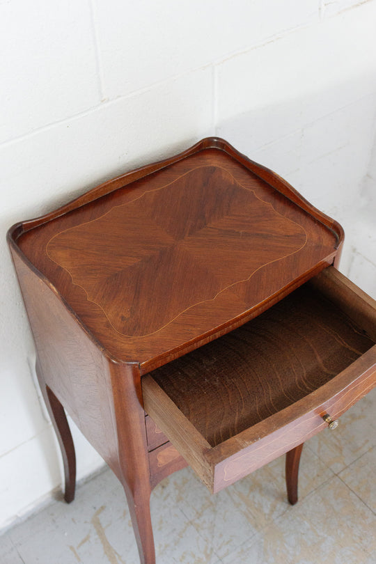 antique french cabriole leg nightstand