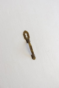 antique french keyhole escutcheon with handle