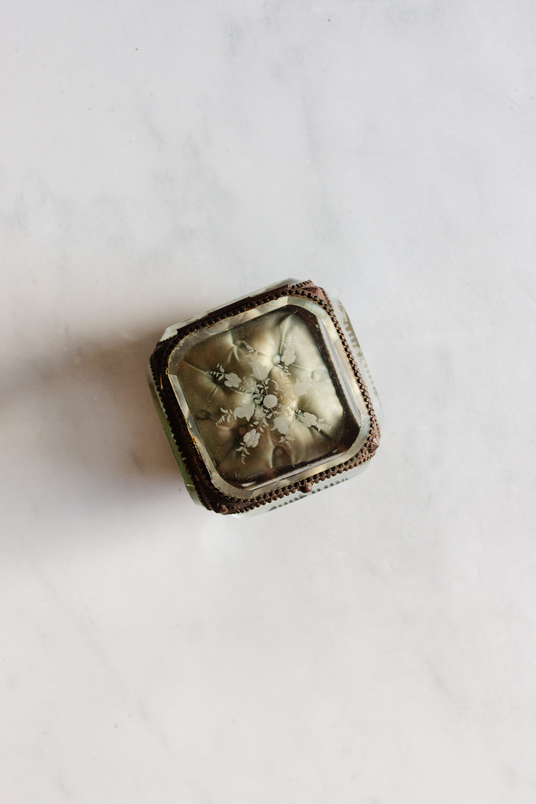 antique french extra large etched glass and ormolu bijoux casket