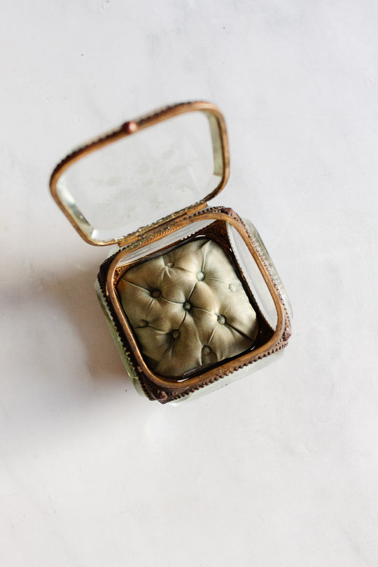 antique french extra large etched glass and ormolu bijoux casket