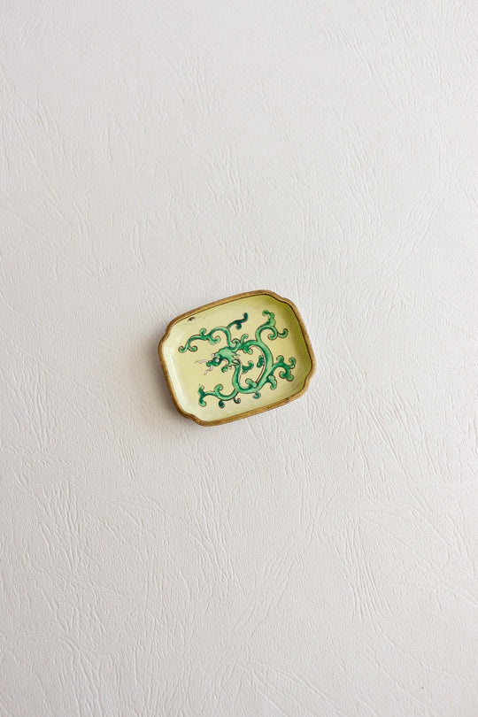 small french chinoiserie dragon porcelain trinket dish