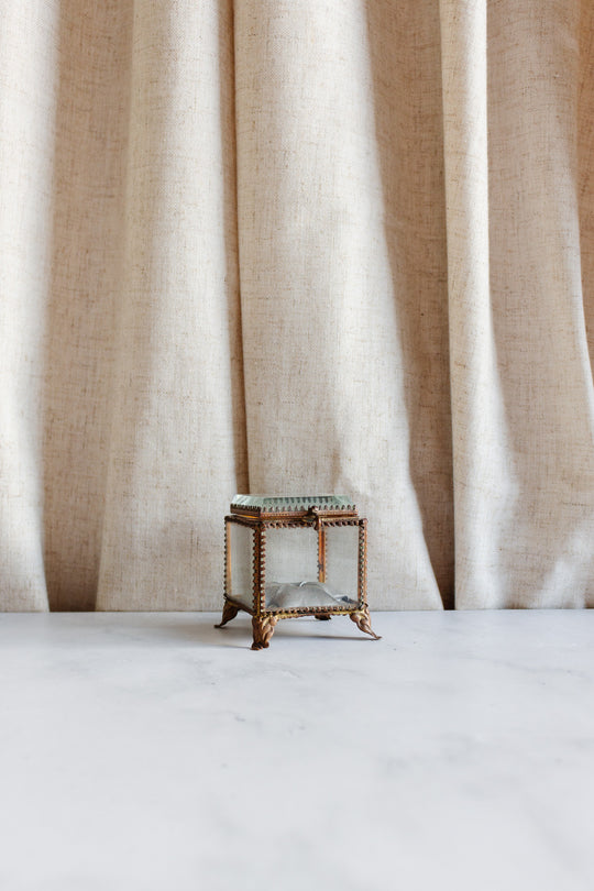 antique french glass and ormolu bijoux casket