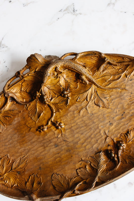 antique french gilt ormolu art nouveau tray