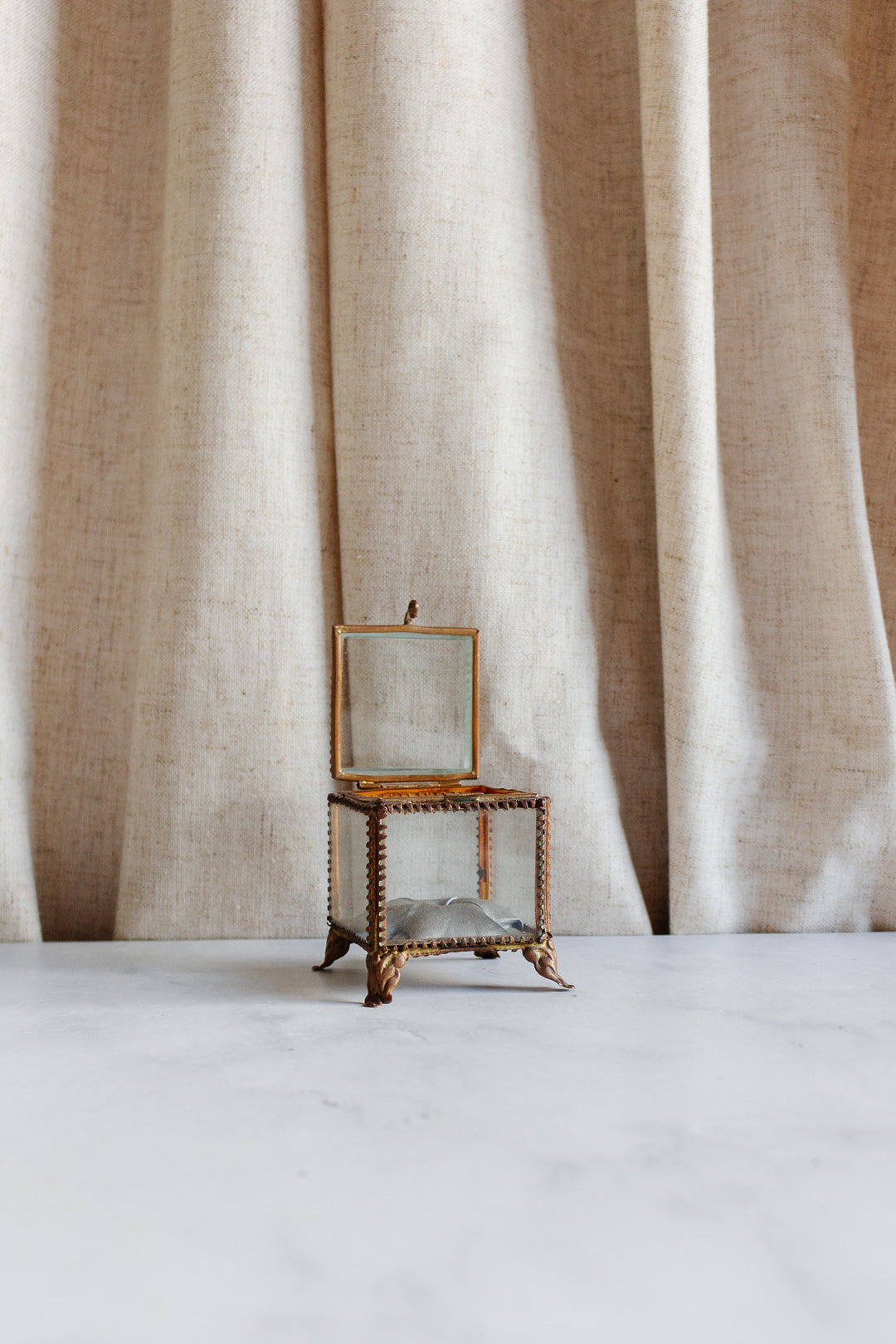 antique french glass and ormolu bijoux casket