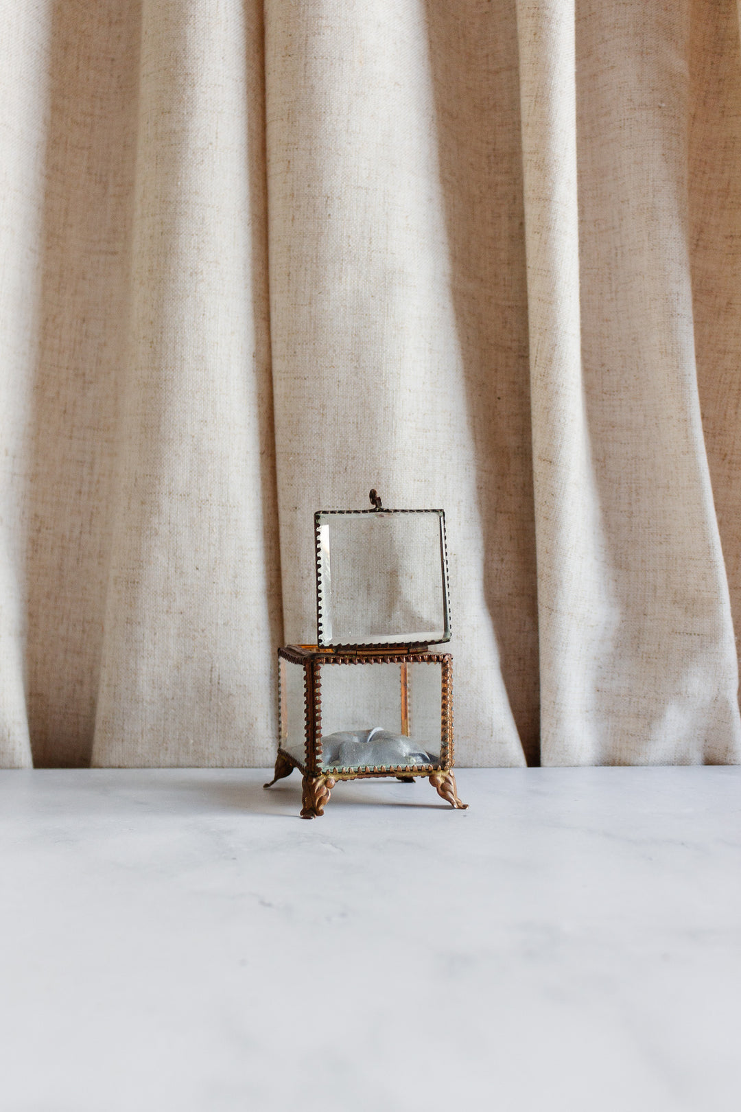 antique french glass and ormolu bijoux casket