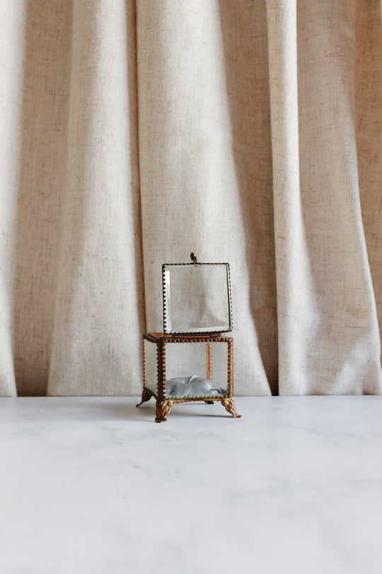 antique french glass and ormolu bijoux casket