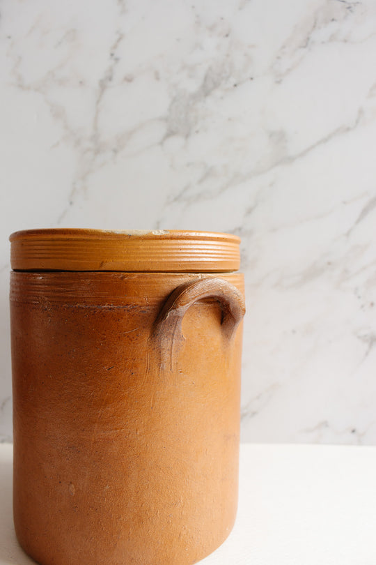 antique french stoneware salt cellar