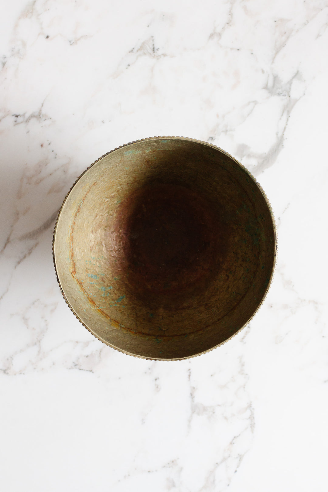 rare 1930s French hand made hammered silver and brass pedestal bowl