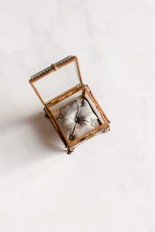 antique french glass and ormolu bijoux casket