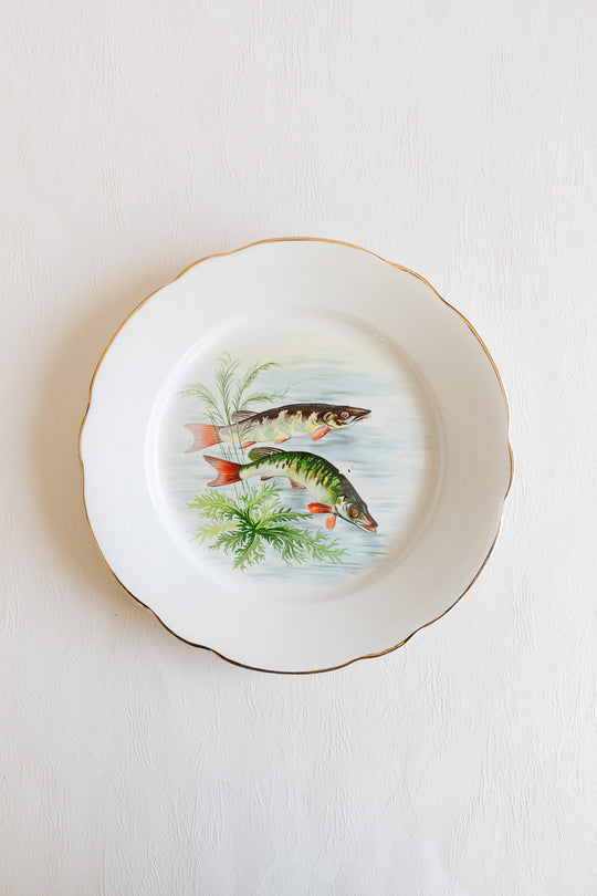 midcentury french fish plates