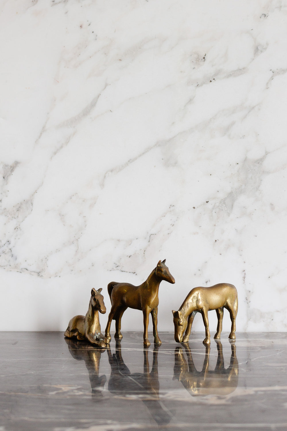 vintage french brass horse collection