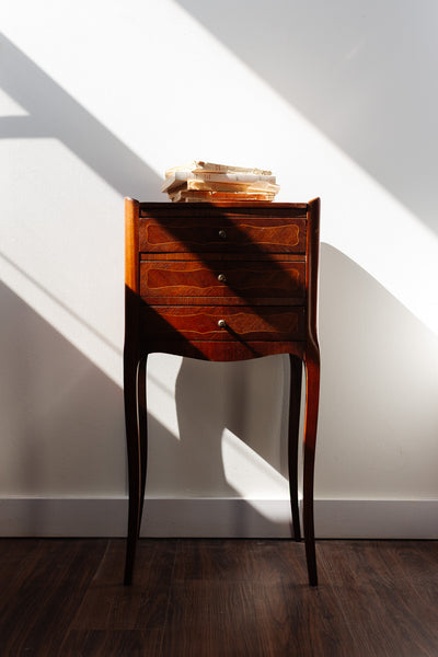 antique french cabriole leg nightstand