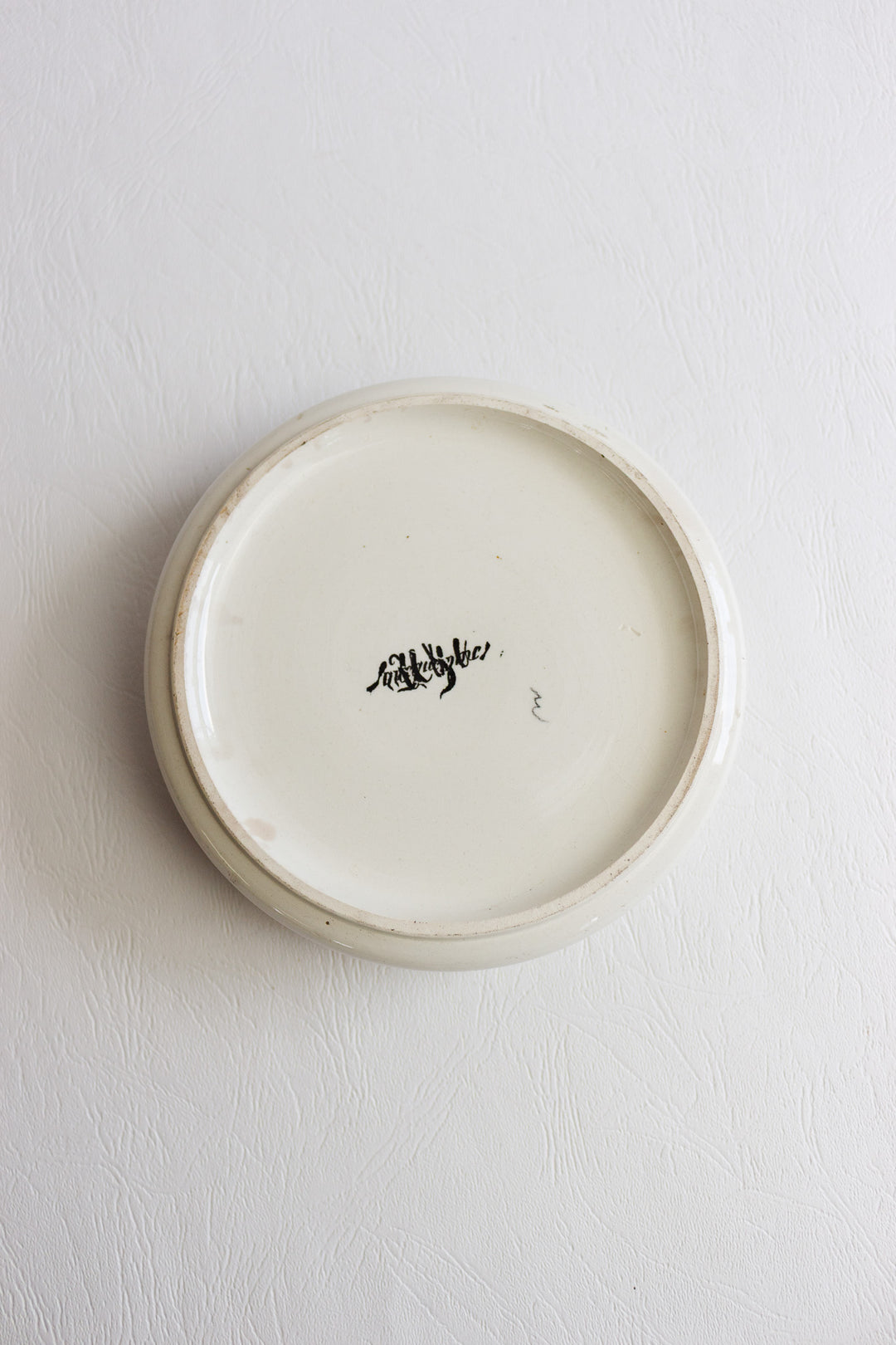 antique french sarreguemines lidded dish with fruit motif