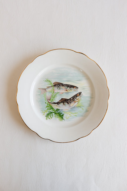 midcentury french fish plates