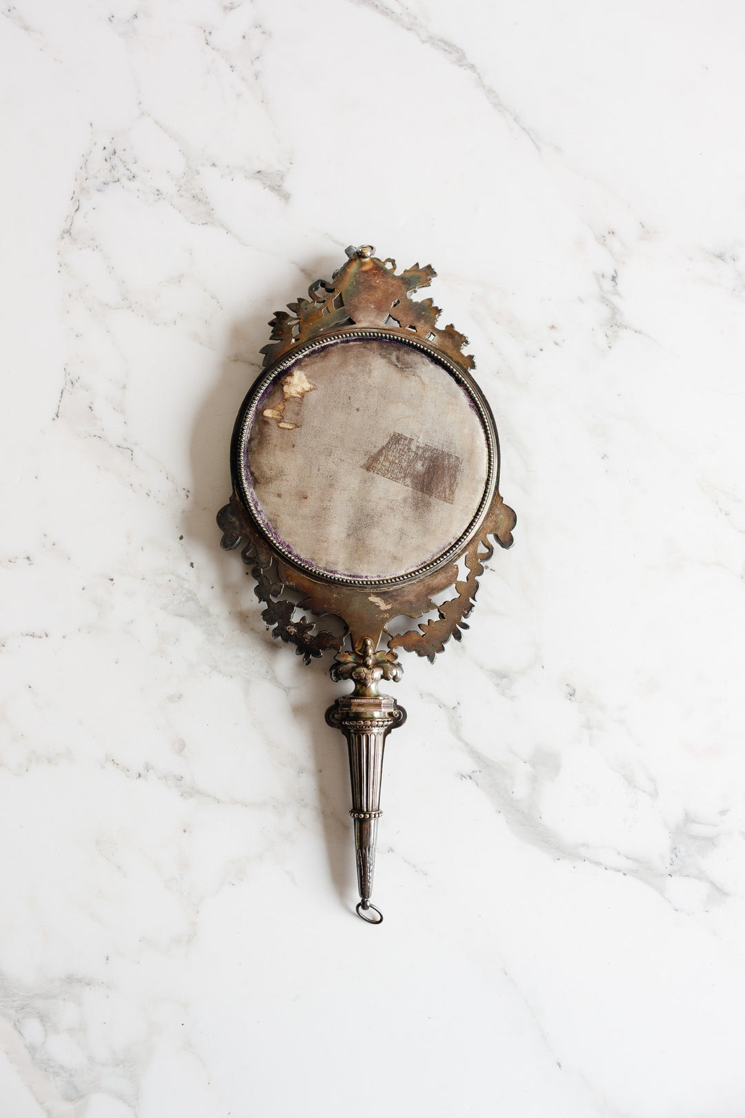 antique french Louis XVI style hand-held mirror