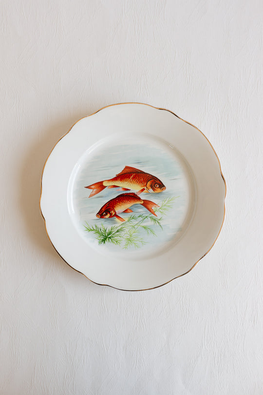 midcentury french fish plates