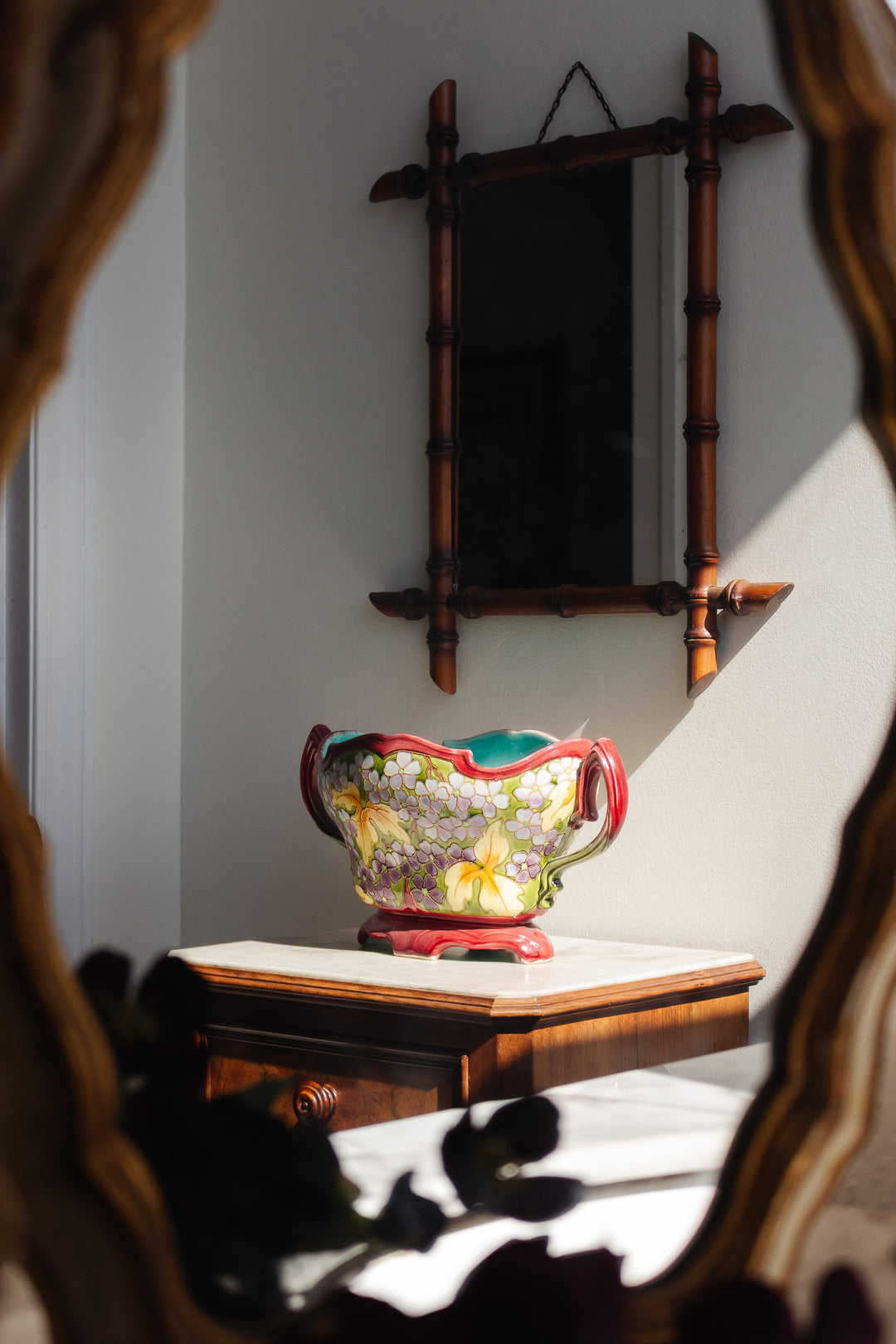 rare turn of the century Longchamp majolica jardinière