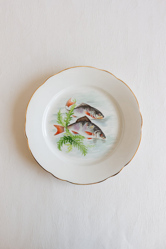 midcentury french fish plates