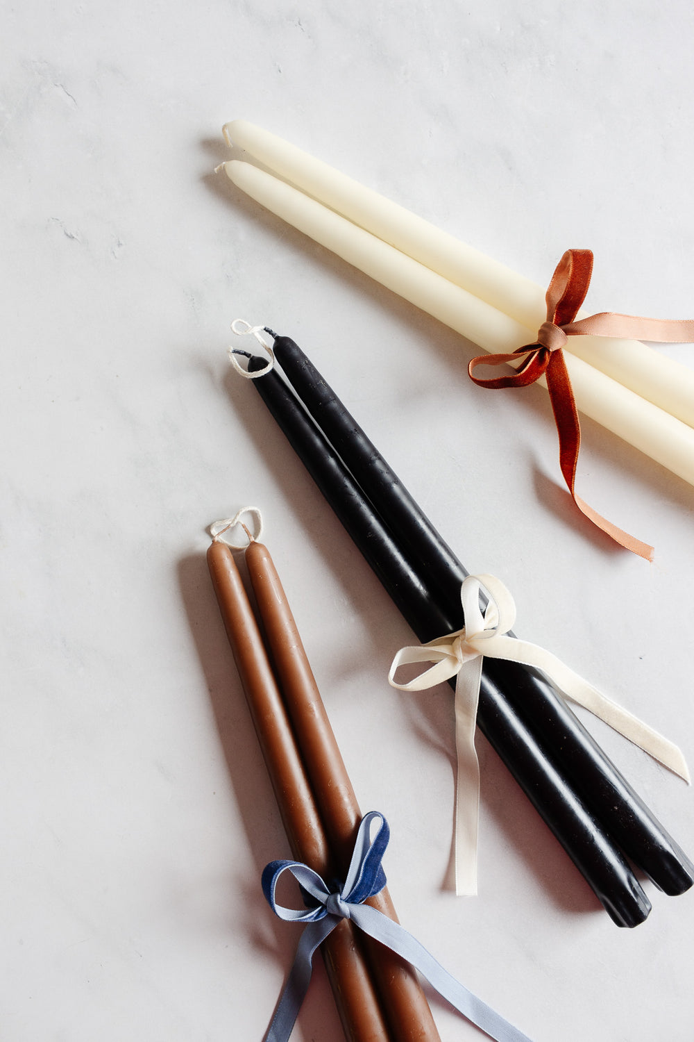 classic 12" taper handmade dripless wax candles, set of 2