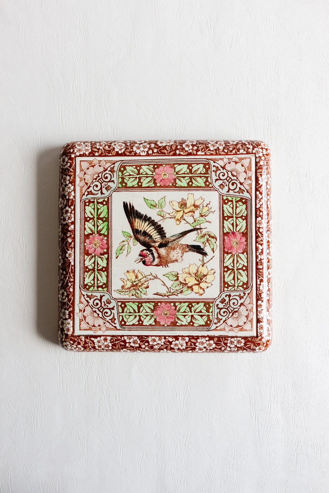 antique french longwy raised trivet