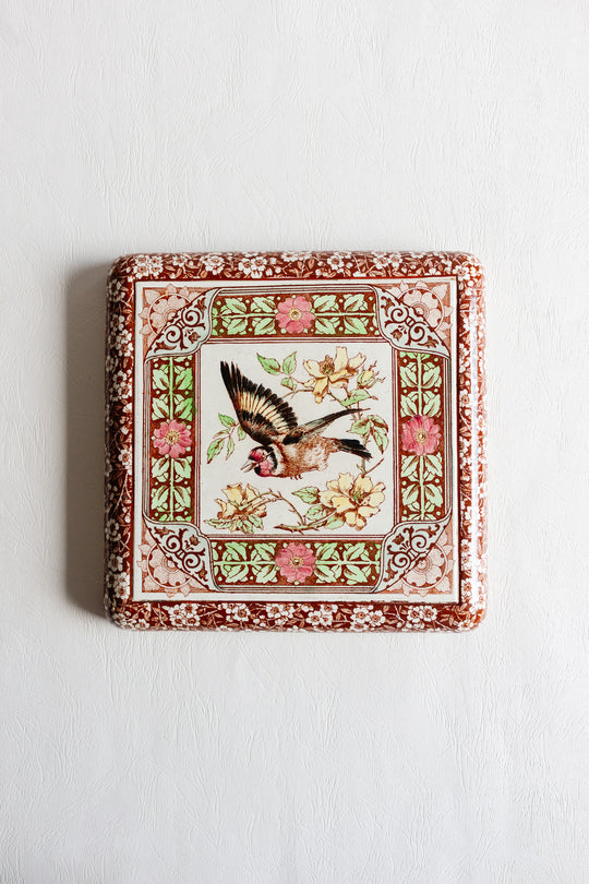 antique french longwy raised trivet