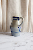vintage German blue and white salt glazed stoneware pitcher