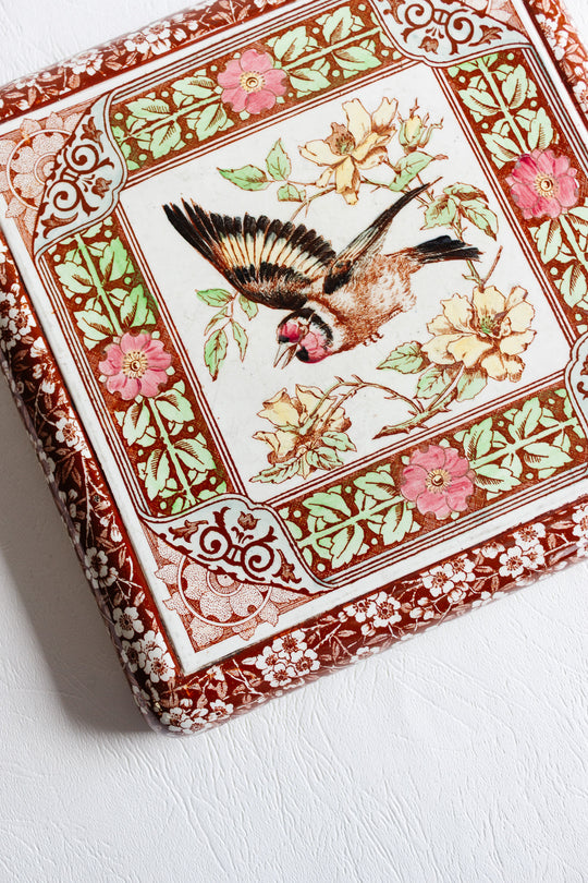 antique french longwy raised trivet