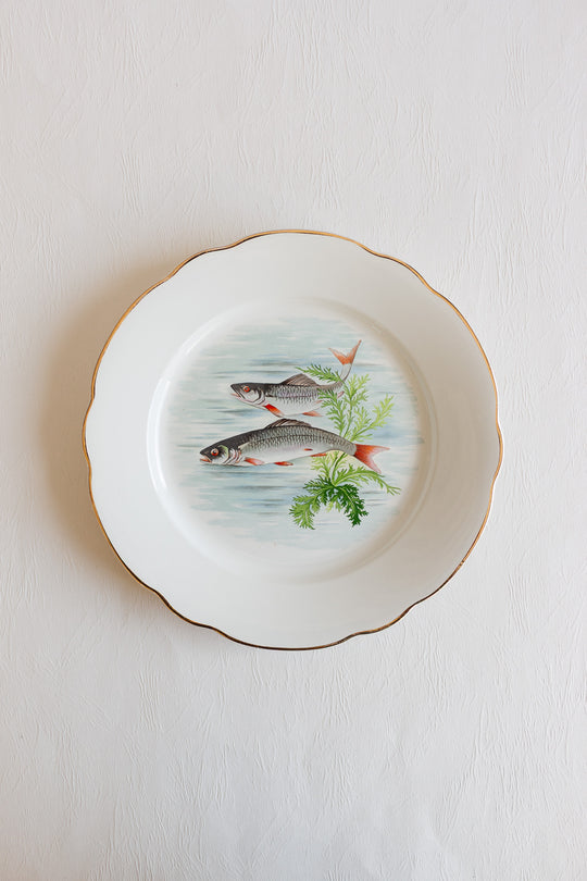 midcentury french fish plates