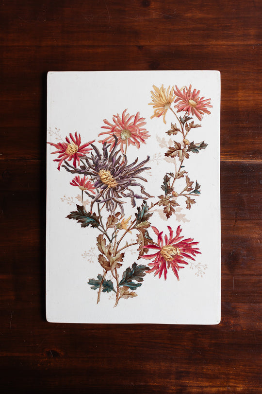 antique french Choisy-le-Roi faïence chrysanthemum tray circa 1880