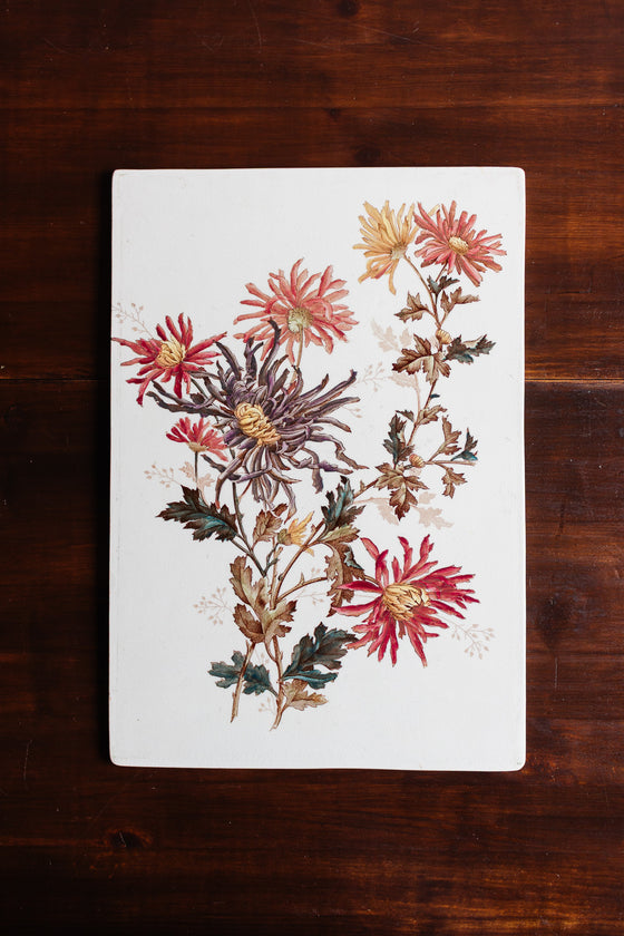 antique french Choisy-le-Roi faïence chrysanthemum tray circa 1880