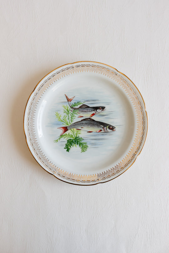 midcentury french fish plates