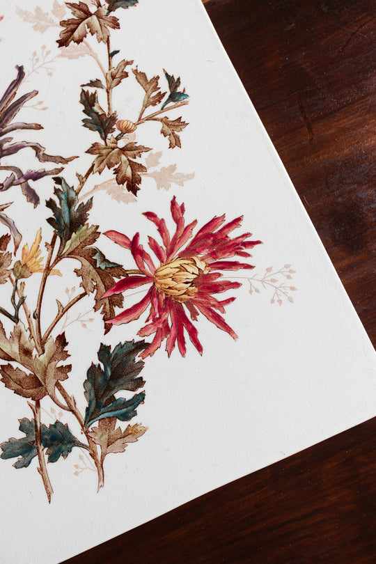 antique french Choisy-le-Roi faïence chrysanthemum tray circa 1880