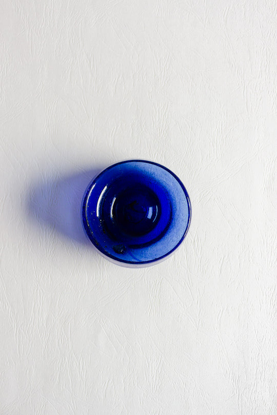 vintage french hand blown cobalt blue bowl