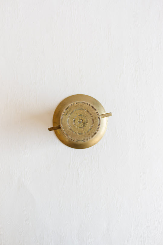 antique french heavy brass mortar