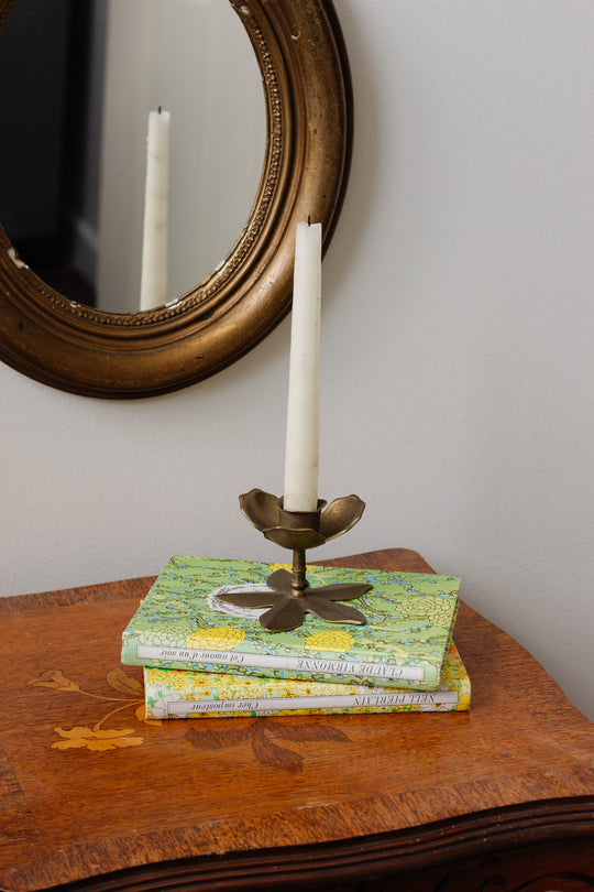 antique french floral blosson candlestick