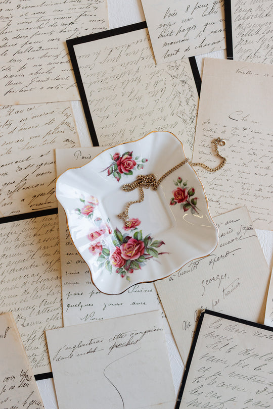 vintage royal albert "centennial rose" porcelain trinket dish