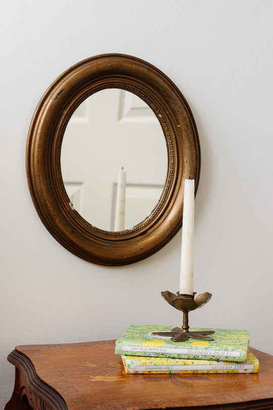 antique french gilt oval mirror