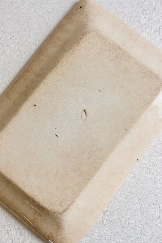 antique french rectangular hand painted platter